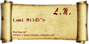 Lami Milán névjegykártya