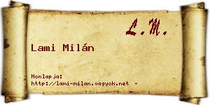 Lami Milán névjegykártya